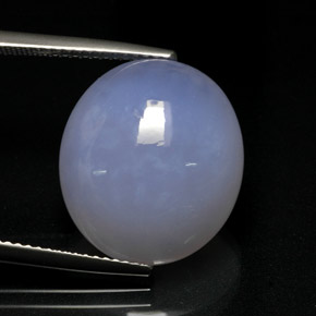 Calcedônia azul natural 16,62ct, corte oval, translúcido