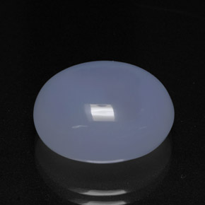 Calcedônia azul natural 12,69ct, corte oval, translúcido