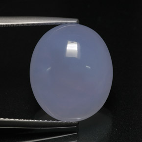 Calcedônia azul natural 12,69ct, corte oval, translúcido