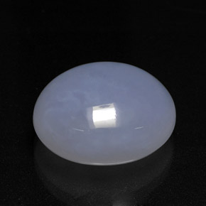 Calcedônia azul natural 12,71ct, corte oval, translúcido