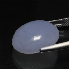 Calcedônia azul natural 12,71ct, corte oval, translúcido