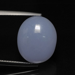 Calcedônia azul natural 11,41ct, corte oval, translúcido