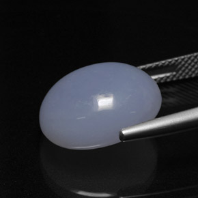 Calcedônia azul natural 11,41ct, corte oval, translúcido