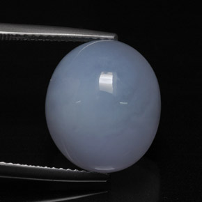 Calcedônia azul natural 13,49ct, corte oval, translúcido