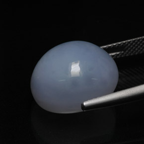 Calcedônia azul natural 13,49ct, corte oval, translúcido