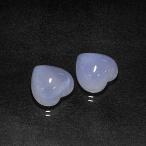 Pedras preciosas de calcedônia azul natural de  ct, formato de coração, translúcido