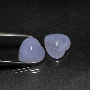 Pedras preciosas de calcedônia azul natural de  ct, formato de coração, translúcido