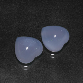 Pedras preciosas de calcedônia azul natural de  ct, formato de coração, translúcido