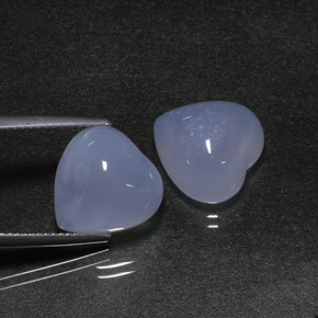 Pedras preciosas de calcedônia azul natural de  ct, formato de coração, translúcido