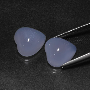 Pedras preciosas de calcedônia azul natural de  ct, formato de coração, translúcido