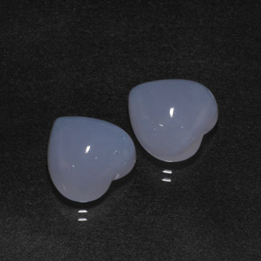 Pedras preciosas de calcedônia azul natural de  ct, formato de coração, translúcido