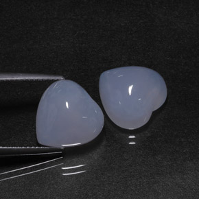 Pedras preciosas de calcedônia azul natural de  ct, formato de coração, translúcido
