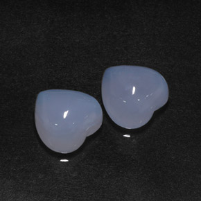 Pedras preciosas de calcedônia azul natural de  ct, formato de coração, translúcido