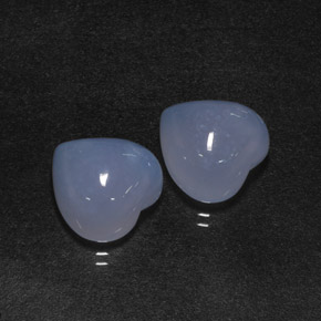 Pedras preciosas de calcedônia azul natural de  ct, formato de coração, translúcido