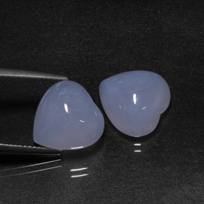 Pedras preciosas de calcedônia azul natural de  ct, formato de coração, translúcido