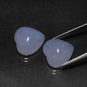 Pedras preciosas de calcedônia azul natural de  ct, formato de coração, translúcido