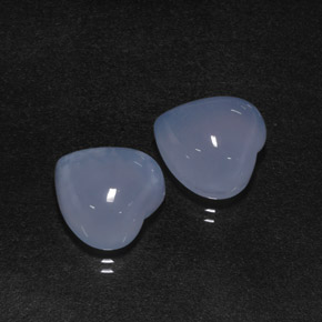 Pedras preciosas de calcedônia azul natural de  ct, formato de coração, translúcido