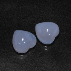 Pedras preciosas de calcedônia azul natural de  ct, formato de coração, translúcido