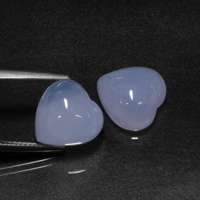 Pedras preciosas de calcedônia azul natural de  ct, formato de coração, translúcido