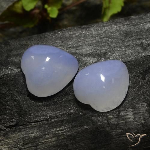 Pedras preciosas de Calcedônia Violeta real claro natural de 13.37 ct, Coração, Translúcido