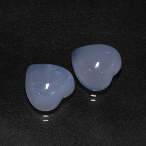 Pedras preciosas de calcedônia azul natural de  ct, formato de coração, translúcido