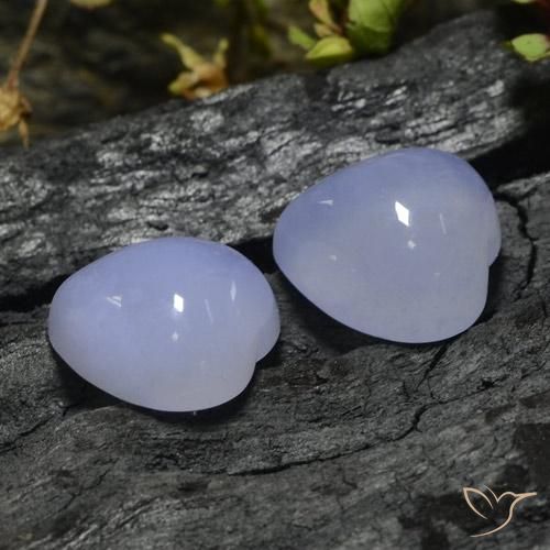 Pedras preciosas de Calcedônia Violeta claro natural de 13.27 ct, Coração, Translúcido