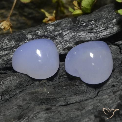 Pedras preciosas de Calcedônia Violeta claro natural de 13.27 ct, Coração, Translúcido
