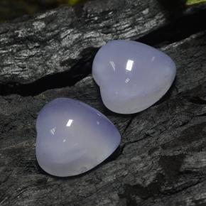 Pedras preciosas de calcedônia azul natural de 13,65 ct, formato de coração, translúcido