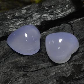 Pedras preciosas de calcedônia azul natural de 13,65 ct, formato de coração, translúcido