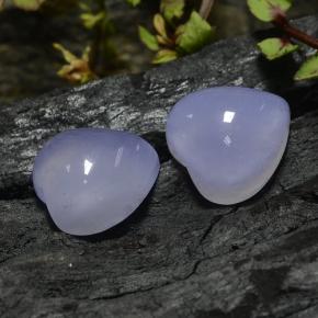 Pedras preciosas de calcedônia azul natural de 13,65 ct, formato de coração, translúcido