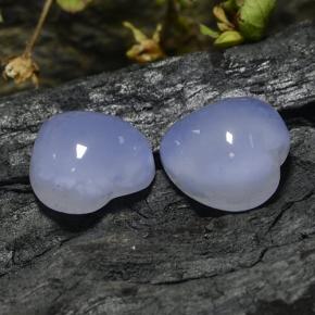 Pedras preciosas de calcedônia violeta natural de 13,52 ct, formato de coração, translúcido