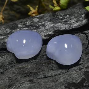Pedras preciosas de calcedônia violeta natural de 13,52 ct, formato de coração, translúcido