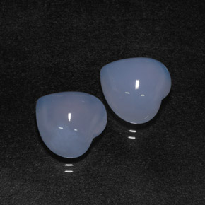 Pedras preciosas de calcedônia azul natural de  ct, formato de coração, translúcido