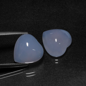 Pedras preciosas de calcedônia azul natural de  ct, formato de coração, translúcido