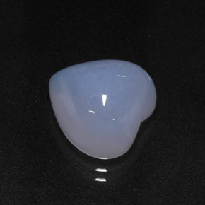 Calcedônia azul natural 7,02ct, formato de coração, translúcido