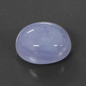Calcedônia azul natural 6,03ct, corte oval, translúcido