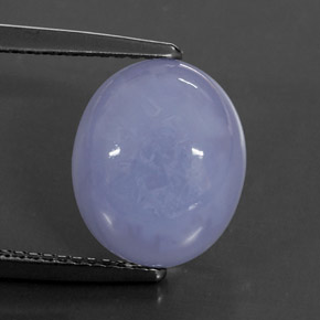 Calcedônia azul natural 6,03ct, corte oval, translúcido
