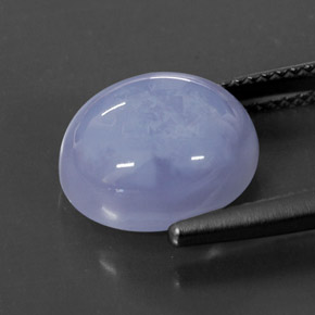 Calcedônia azul natural 6,03ct, corte oval, translúcido