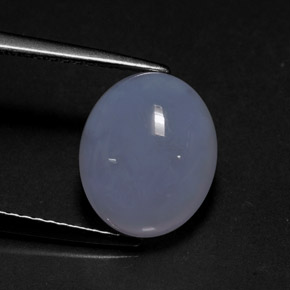Calcedônia azul natural 4,69ct, transparente, transparente/translúcido