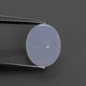 Calcedônia azul natural 2,52ct, corte oval, opaco