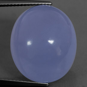 Calcedônia azul natural 20,79ct, corte oval, translúcido