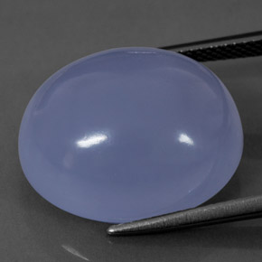 Calcedônia azul natural 20,79ct, corte oval, translúcido
