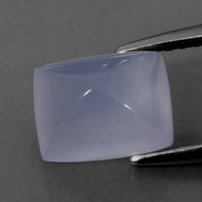 Calcedônia azul natural 1,92ct, almofada cortada, transparente