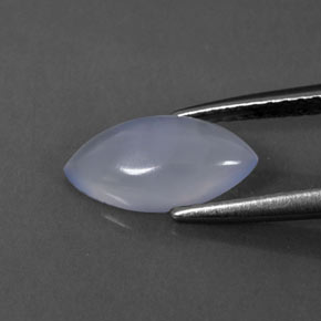 Calcedônia azul natural 1,12ct, marquise, transparente