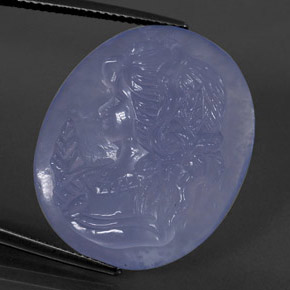 Calcedônia azul natural 27,59ct, transparente, transparente/translúcido
