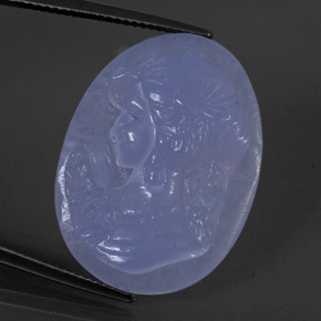 Calcedônia azul natural 24,86ct, transparente, transparente/translúcido