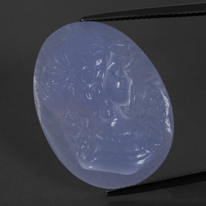 Calcedônia azul natural 24,86ct, transparente, transparente/translúcido
