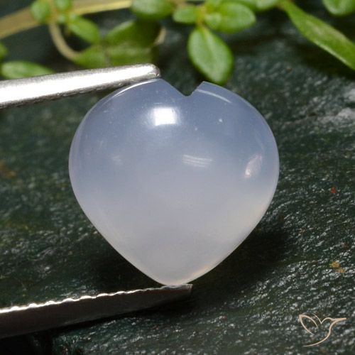 3.16ct Natural Violeta claro azulado Calcedônia, Coração, Translúcido