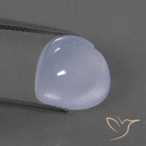 6.46ct Natural Violeta claro azulado Calcedônia, Coração, Transparente/Translúcido