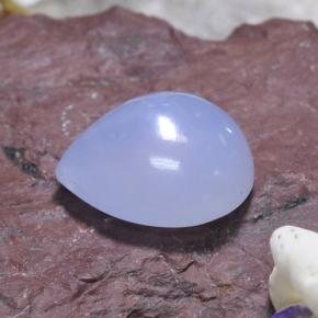Calcedônia azul natural 5,82ct, formato de pêra, translúcido